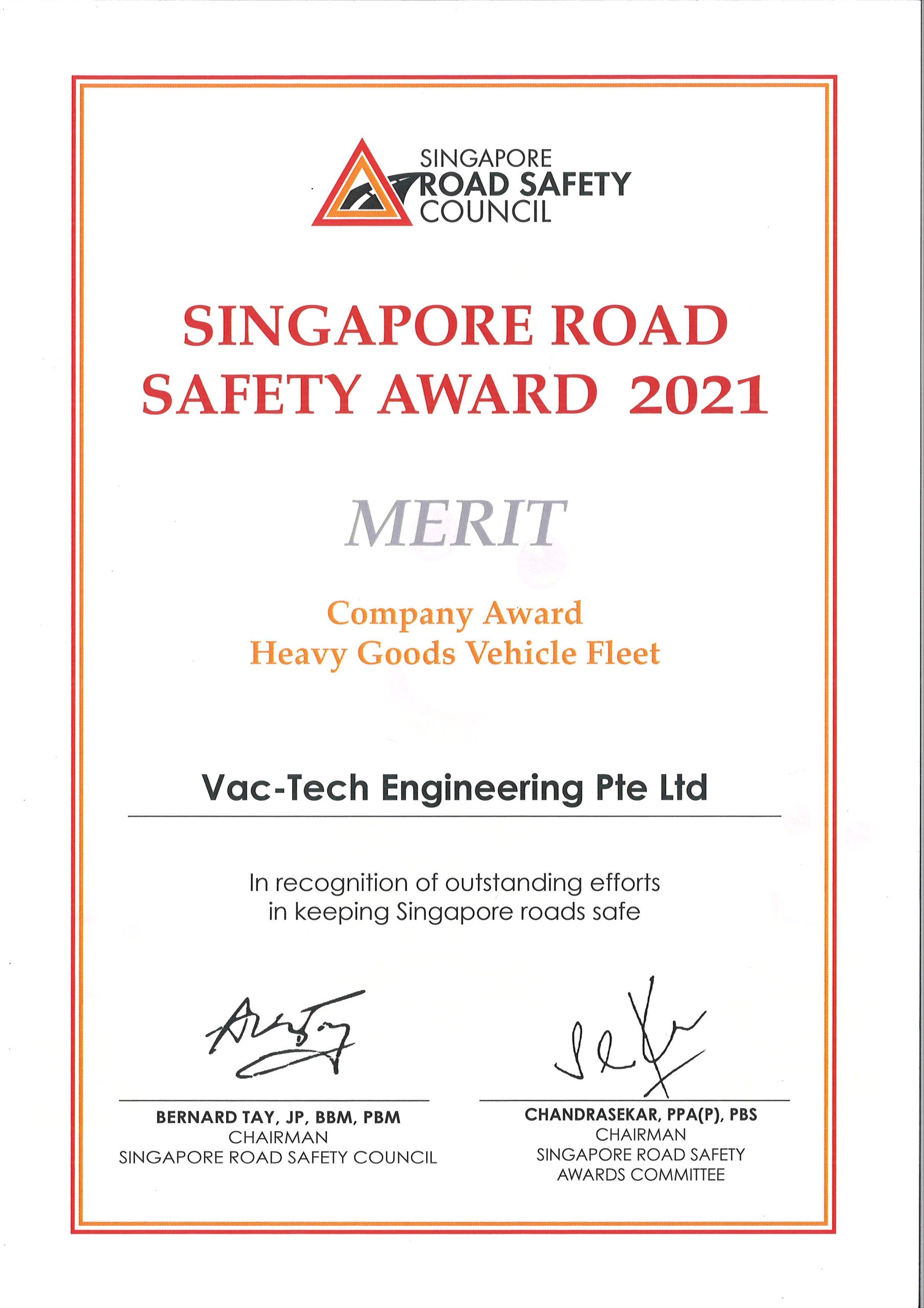 Singapore Road Safety Award 2021