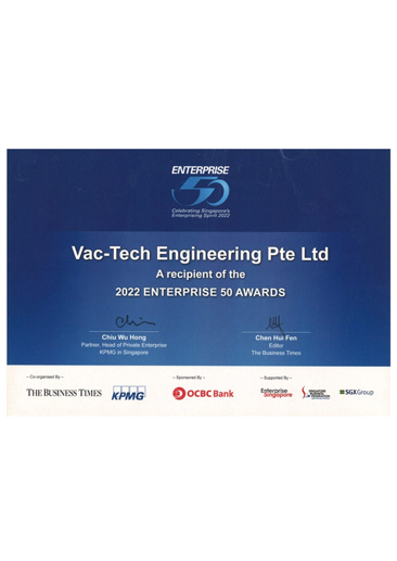 Vac-Tech is a Recipient of the 2022 Enterprise 50 Awards